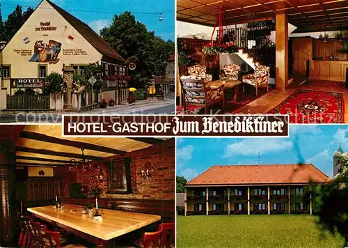 AK / Ansichtskarte Muensterschwarzach Hotel Gasthof Zum Benediktiner Hotelhalle Gaststube Kat. Schwarzach a.Main