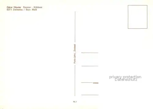 AK / Ansichtskarte Zwieselau Koehlerei Haeusler Pension Meiler Terrasse Kat. Zwiesel