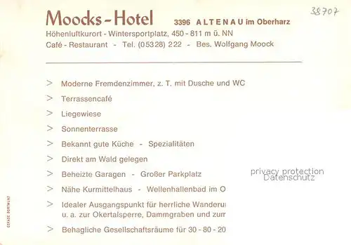 AK / Ansichtskarte Altenau Harz Panorama Moocks Hotel Gastraeume Kat. Altenau