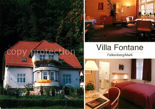 AK / Ansichtskarte Falkenberg Mark Hotel Villa Fontane Gastraum Zimmer Kat. Falkenberg Mark