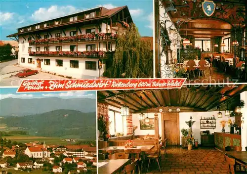 AK / Ansichtskarte Rattenberg Niederbayern Gasthof Pension Zum Schmiedwirt Gastraeume Panorama Kat. Rattenberg