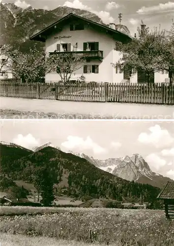 AK / Ansichtskarte Garmisch Partenkirchen Fremdenheim Erhardt Panorama Kat. Garmisch Partenkirchen