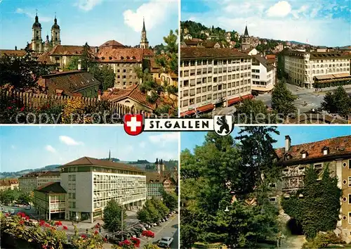 AK / Ansichtskarte St Gallen SG Kathedrale und St Laurenzen Marktplatz St Mangen Karlstor Kat. St Gallen