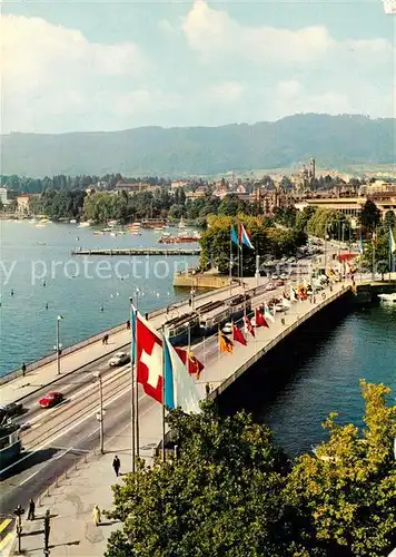 AK / Ansichtskarte Zuerich ZH Quaibruecke und Uetliberg