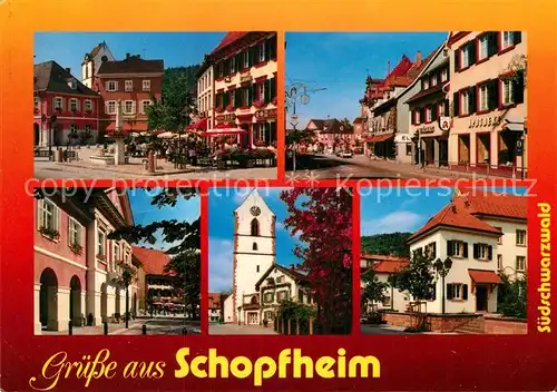 AK / Ansichtskarte Schopfheim Marktplatz Strassenpartie Kirche Kat. Schopfheim