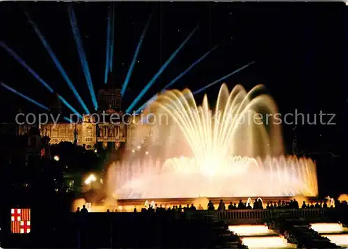 AK / Ansichtskarte Barcelona Cataluna Monumental Springbrunnen Nachtaufnahme Kat. Barcelona