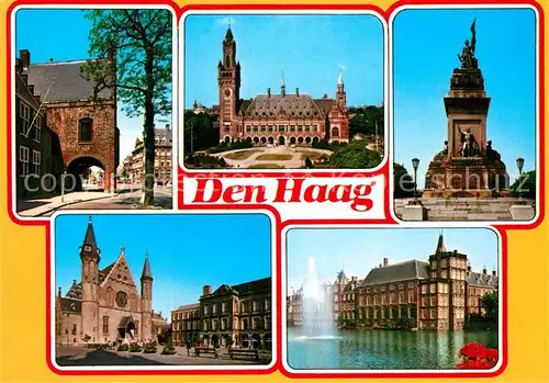 AK / Ansichtskarte Den Haag Kirche Denkmal Friedenspalast Binnenhof Rathaus Kat. s Gravenhage