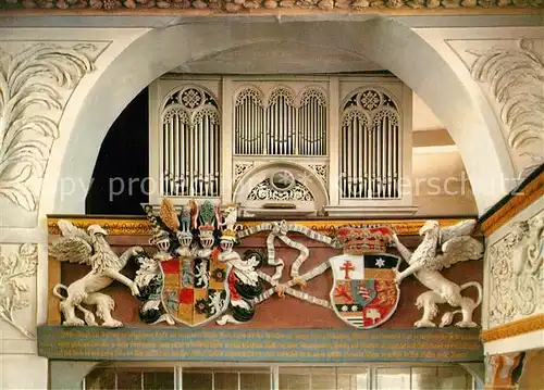 AK / Ansichtskarte Greifenstein Hessen Schlosskirche Wappen Wilhelm Moritz Graf zu Solms Kat. Greifenstein