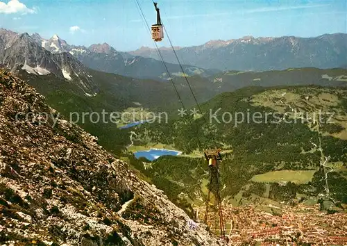 AK / Ansichtskarte Seilbahn Karwendel Mittenwald Lauter  und Ferchensee  Kat. Bahnen