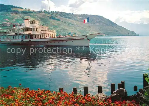 AK / Ansichtskarte Dampfer Seitenrad Italie Lac Leman  Kat. Schiffe