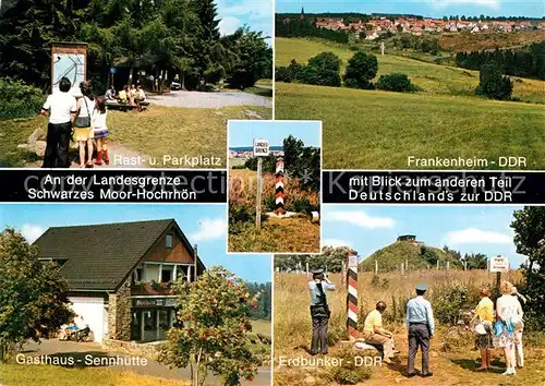 AK / Ansichtskarte Grenze Douane Zoll Schwarzes Moor Hochrhoen Gasthaus Sennhuette Erdbunker  Kat. Zoll