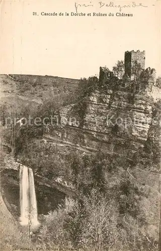 AK / Ansichtskarte Seyssel Ain Cascade de la Dorche et Ruines du Chateau Kat. Seyssel