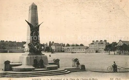 AK / Ansichtskarte Rennes Monument Place du Champ de Mars Kat. Rennes