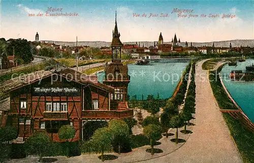 AK / Ansichtskarte Mainz Rhein Eisenbahnbruecke Mainzer Kuder Verein