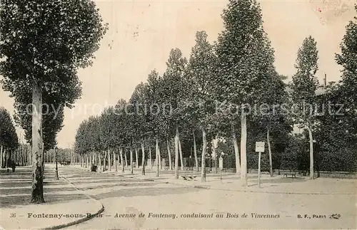 AK / Ansichtskarte Fontenay sous Bois Avenue de Fontenay conduisant au Bois de Vincennes Kat. Fontenay sous Bois