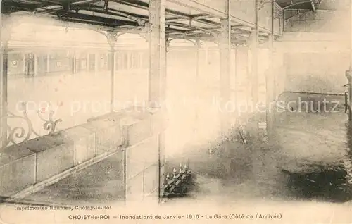 AK / Ansichtskarte Choisy le Roi Inondations de Janvier 1910 La Gare Hochwasser Katastrophe Kat. Choisy le Roi