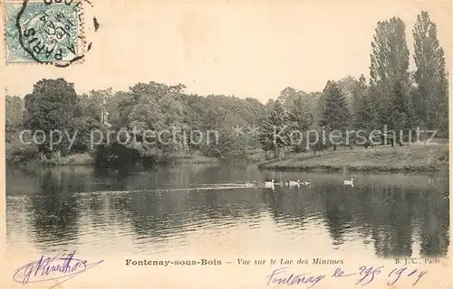 AK / Ansichtskarte Fontenay sous Bois Vue sur le Lac des Minimes Kat. Fontenay sous Bois