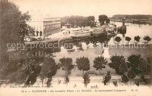 AK / Ansichtskarte Bayonne Pyrenees Atlantiques La nouvelle Place Theatre Monument Lavigerie Kat. Bayonne