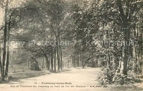 AK / Ansichtskarte Fontenay sous Bois Bois de Vincennes sur Fontenay au bord du Lac des Minimes Kat. Fontenay sous Bois