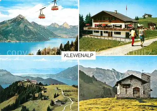 AK / Ansichtskarte Klewenalp Luftseilbahn Beckenried Bergrestaurant Alpstuebli Bergkapelle