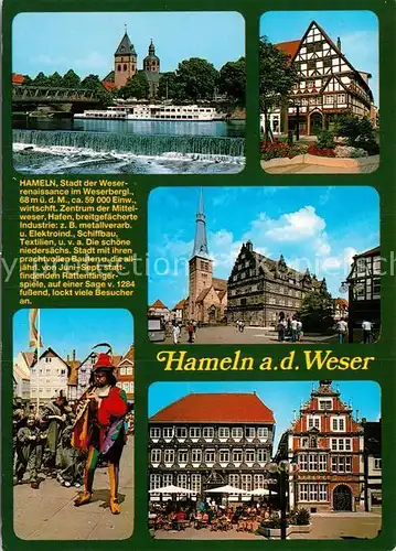 AK / Ansichtskarte Hameln Weser Rattenfaenger Kirche Marktplatz Rathaus