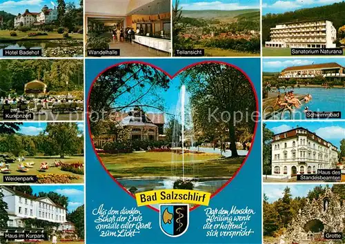 AK / Ansichtskarte Bad Salzschlirf Hotel Badehof Wandelhalle Sanatorium Naturana Kurkonzert Grotte Kat. Bad Salzschlirf