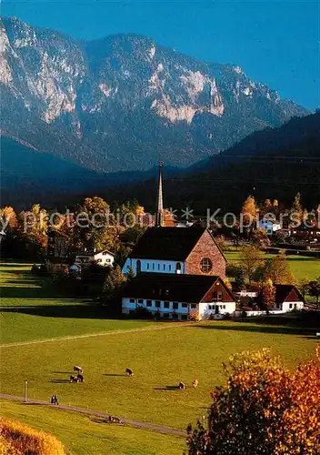 AK / Ansichtskarte Bayerisch Gmain Pfarrkirche Sankt Nikolaus von der Fluee Untersberg Kat. Bayerisch Gmain