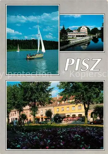 AK / Ansichtskarte Pisz Segelboot Park Restaurant Kat. Johannisburg Ostpreussen