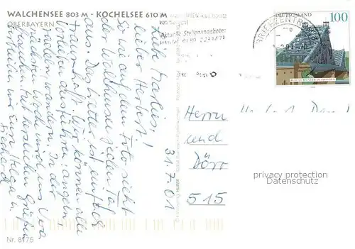 AK / Ansichtskarte Walchensee Kochel Herzogstand Kraftwerk Kat. Kochel a.See