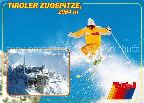 AK / Ansichtskarte Skifahren Tiroler Zugspitze Hotel Restaurant Kat. Sport