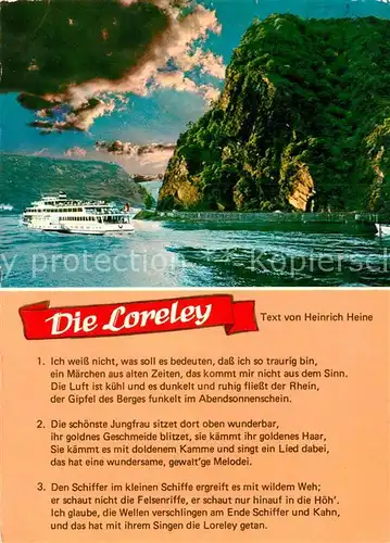 AK / Ansichtskarte Gedicht auf AK Heinrich Heine Die Loreley Kat. Lyrik