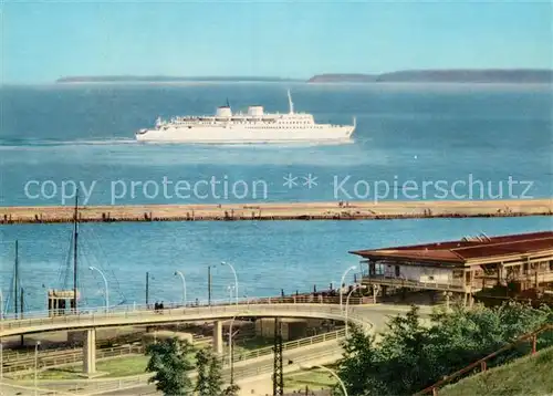 AK / Ansichtskarte Schiffe Ships Navires MS Sassnitz Mole Faehrbahnhof 