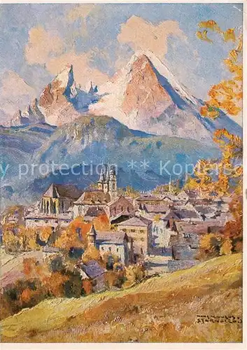AK / Ansichtskarte Maurus Hanns Berchtesgaden mit Watzmann  Kat. Kuenstlerkarte