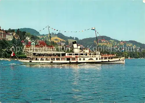 AK / Ansichtskarte Dampfer Seitenrad Stadt Luzern Vierwaldstaettersee  Kat. Schiffe