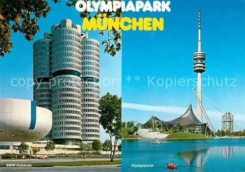 AK / Ansichtskarte Olympia Olympiapark Muenchen BMW Hochhaus Olympiasee Olympiaturm  Kat. Sport