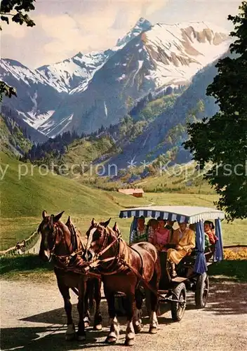 AK / Ansichtskarte Pferdekutschen Stellwagen Trettachspitze  Kat. Tiere