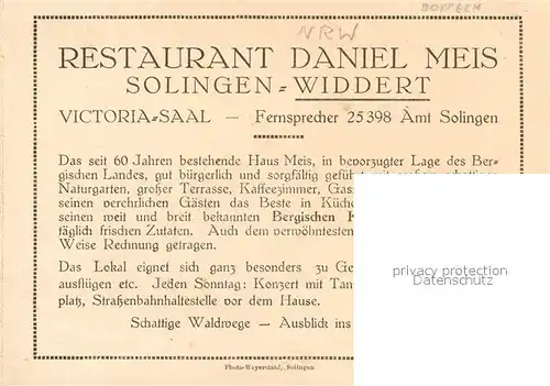 AK / Ansichtskarte Wuppertal Restaurant Daniel Meis  Kat. Wuppertal