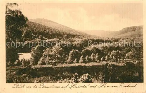 AK / Ansichtskarte Heidental Detmold Panorama Blick von der Sternschanze Hermannsdenkmal Kat. Detmold