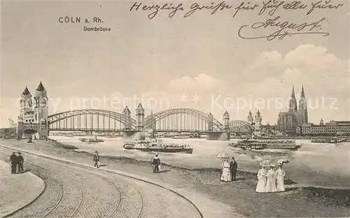 AK / Ansichtskarte Coeln Rhein Dombruecke Dampfer Kat. Koeln