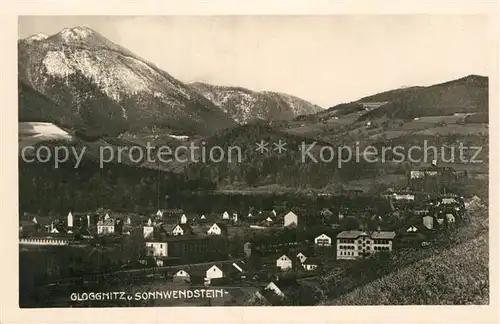 AK / Ansichtskarte Gloggnitz Niederoesterreich Panorama mit Sonnwendstein Alpen Kat. Gloggnitz