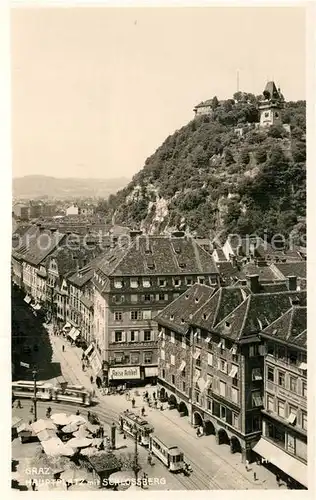 AK / Ansichtskarte Graz Steiermark Hauptplatz mit Schlossberg Kat. Graz