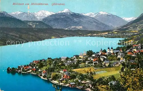 AK / Ansichtskarte Millstatt Millstaettersee Gesamtansicht mit Alpenpanorama Kat. Millstatt Millstaetter See