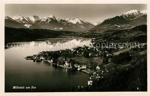 AK / Ansichtskarte Millstatt Millstaettersee Gesamtansicht mit Alpenpanorama Kat. Millstatt Millstaetter See