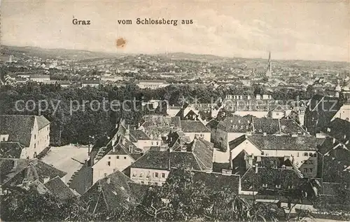AK / Ansichtskarte Graz Steiermark Stadtpanorama vom Schlossberg aus gesehen Kat. Graz