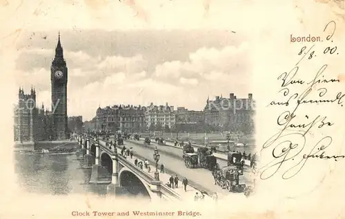 AK / Ansichtskarte London Clock Tower and Westminster Bridge Kat. City of London
