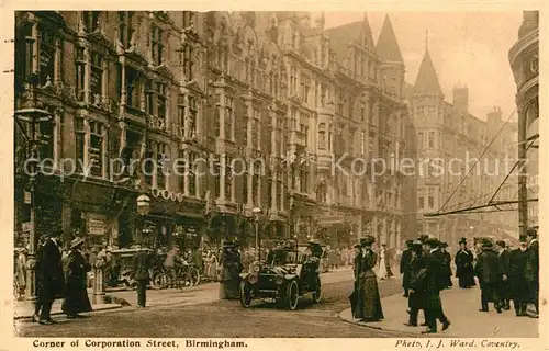 AK / Ansichtskarte Birmingham Corner of Corporation Street Automobile Kat. Birmingham