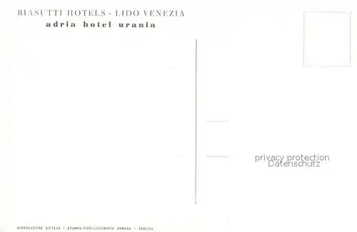 AK / Ansichtskarte Venezia Venedig Biasutti Hotels Adria Kat. 