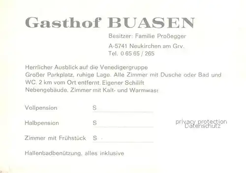 AK / Ansichtskarte Neukirchen Grossvenediger Gasthof Buasen Kat. Neukirchen am Grossvenediger