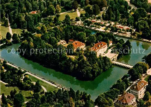 AK / Ansichtskarte Bad Pyrmont Kurpark Schlossinsel Fliegeraufnahme Kat. Bad Pyrmont