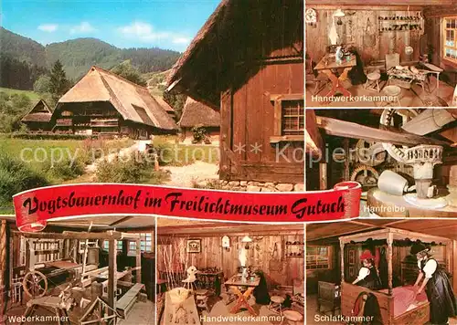 AK / Ansichtskarte Gutach Schwarzwald Vogtsbauernhof im Freilichtmuseum Weber Handwerker und Schlafkammer Hanfreibe  Kat. Gutach